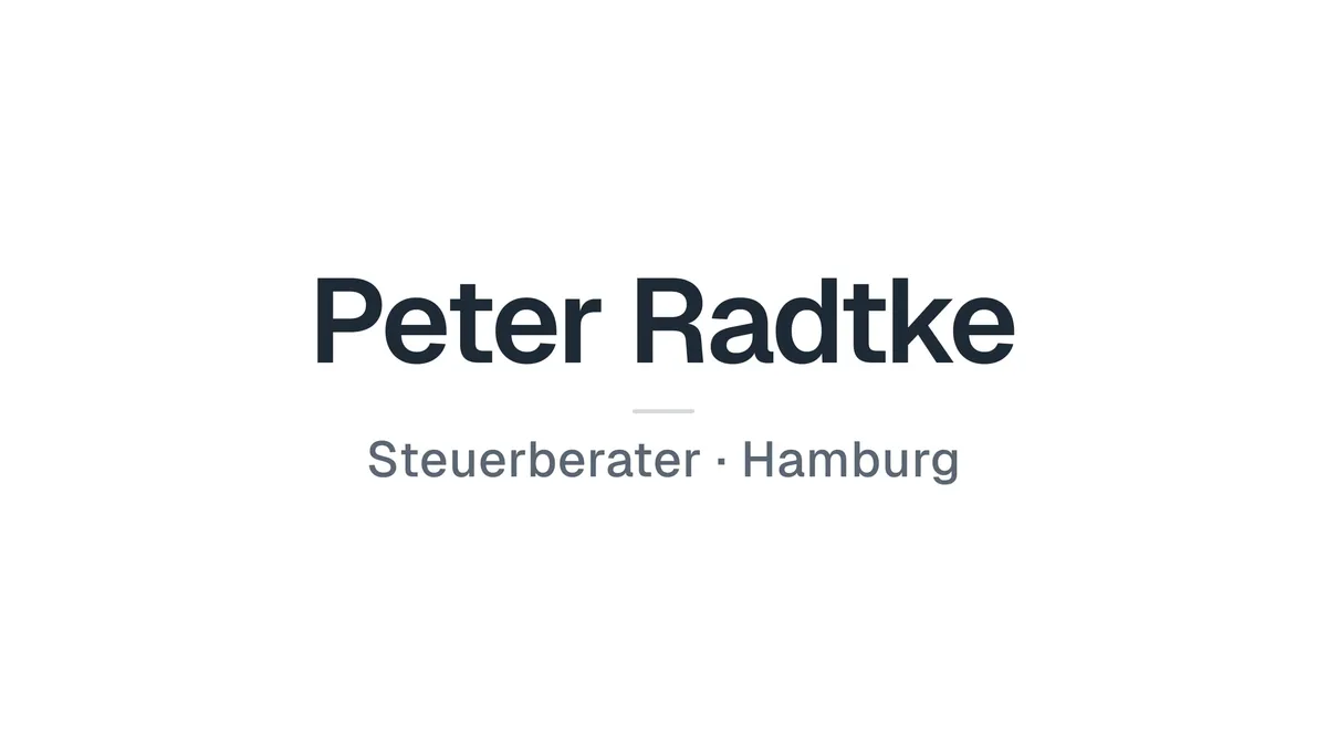 Namenskachel von Peter Radtke Steuerberater in Hamburg